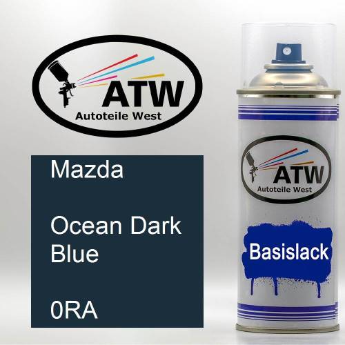 Mazda, Ocean Dark Blue, 0RA: 400ml Sprühdose, von ATW Autoteile West.
